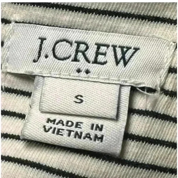 J. Crew Women's Striped Ruffle Sleeve Shift Wht w Navy Blue Stripes Size Small - Picture 4 of 5